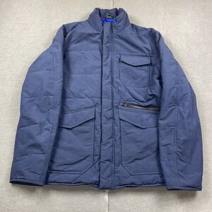 Aether Jacket Mens Medium Blue Northerner Quilted Utility Pockets‎ Huckberry Zip